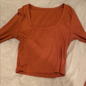 Women's Rust Ribbed Top